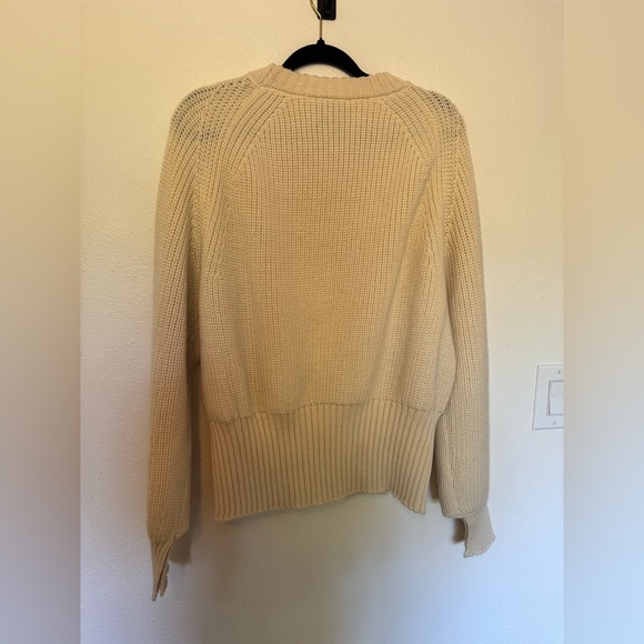 ROHE Chunky Knit Crew Neck Sweater Luxury Off White Alpaca Wool Large EU 40 EUC - Picture 2 of 8